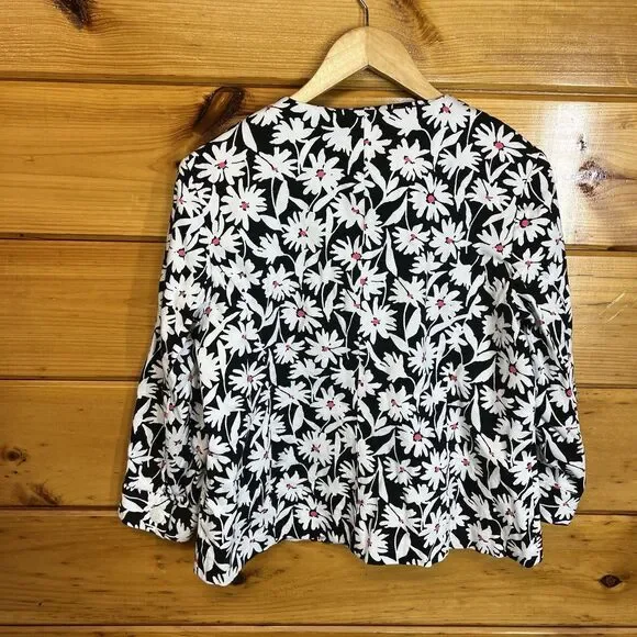 Appleseed’s Floral Cardigan Womens 14 Petite Textured Button Front Jacket - Picture 4 of 4